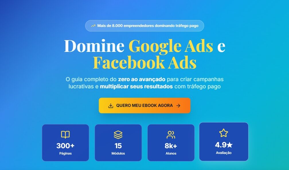 Página de Venda Google ADS e Facebook